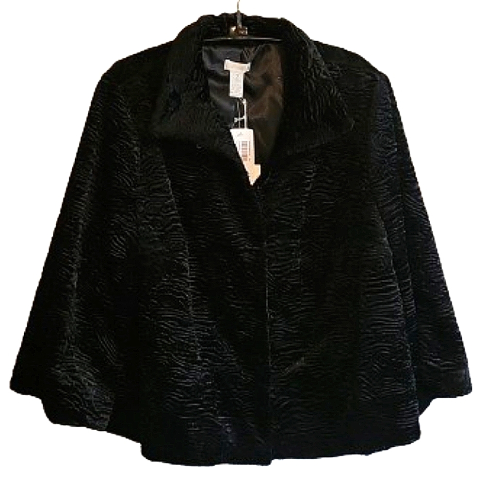 Chico's black supper club leama jacket size 2 (med)